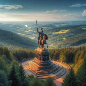 A picture of the Hermannsdenkmal in the Teutoburg Forest